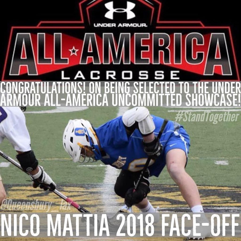 Queensbury_Lax's tweet photo. Congratulations! Nico Mattia (2018/Faceoff Specialist) on being selected to @ualacrosse All-America Uncommitted Sh… https://t.co/likA5CRfJq https://t.co/qcLgEkufNf