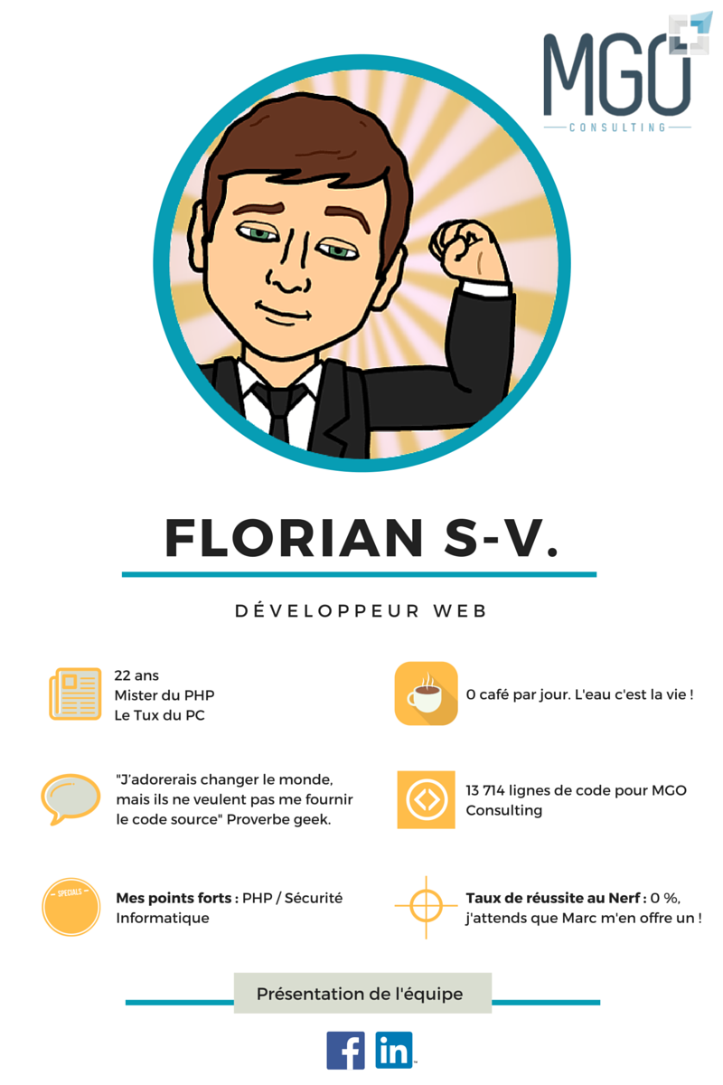 MgoConsulting's tweet photo. On vous présente Florian, développeur #web spécialisé dans le #PHP et la #sécurité. #ERP #CRM https://t.co/fjZSHIZMaU