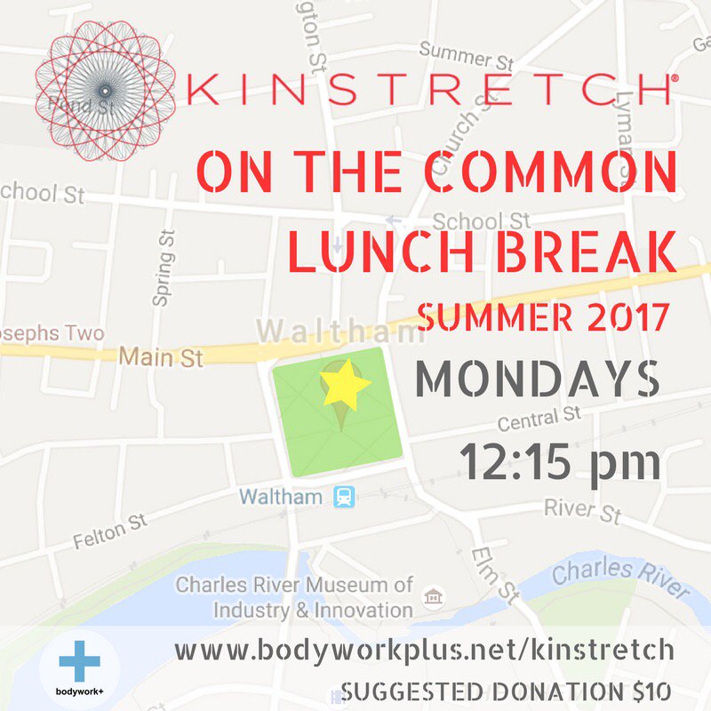 Starting today! #kinstretchonthecommon #lunchbreak #mondays #findyourmovement #justshowup #kinstretch #waltham