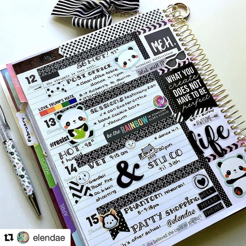 PplOverPlanners's tweet photo. Beautiful #blackandwhite #poptheme spread from @elendae 😍 https://t.co/Y777Apojoc