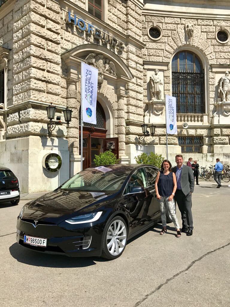 The calm before the storm 😄. Waiting with our E-cars for <a href="/Schwarzenegger/">Arnold Schwarzenegger</a> for the @R20_AWS !