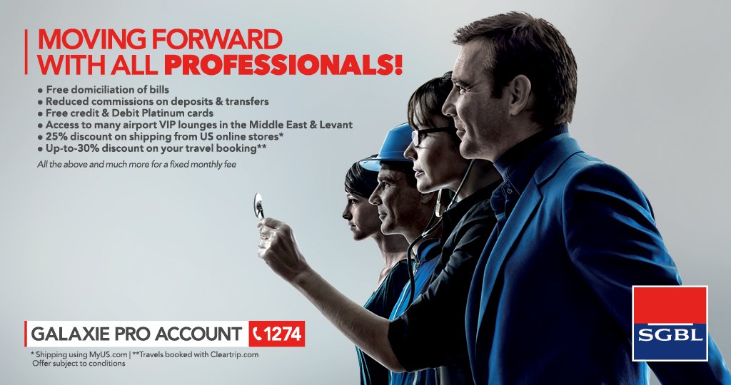 SGBLbank's tweet photo. Moving forward with all self-employed professionals! Galaxie Pro package offers domiciliation of bills, cards &amp; more for a fixed monthly fee https://t.co/chAyRH99WC