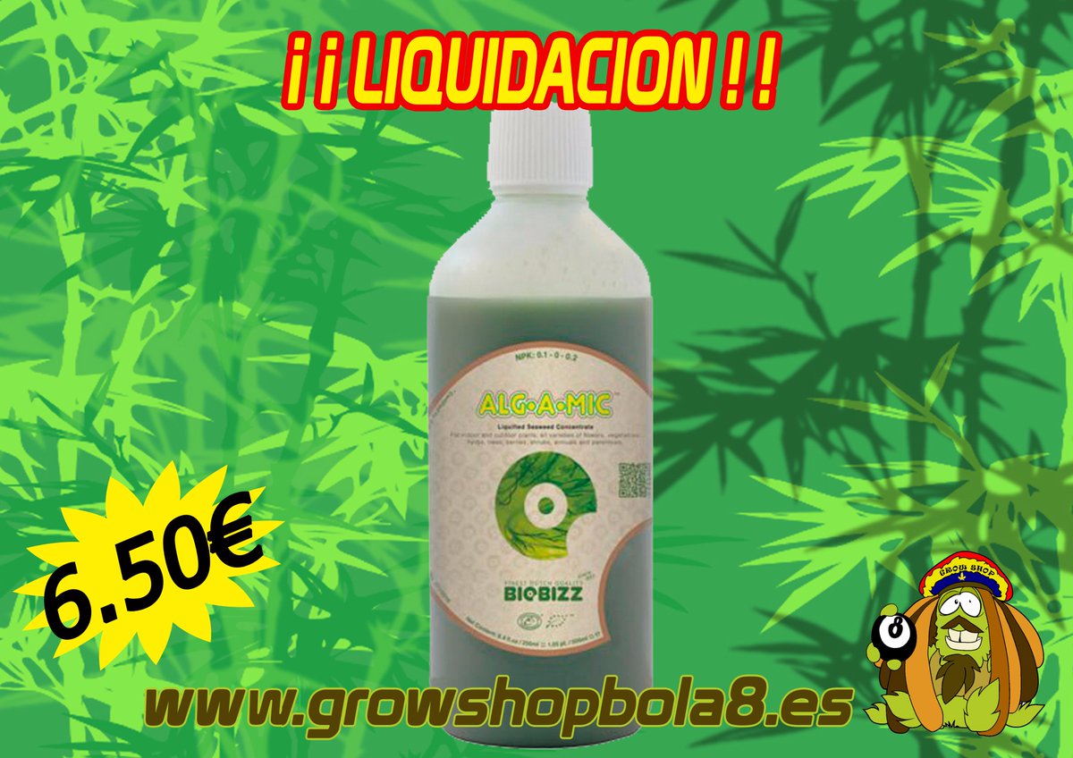 BOTE 500 ML ALGA MIC, MANTEN TUS PLANTAS SANAS Y VERDES CON ESTE FERTILIZANTE NATURAL A BASE DE ALGAS MARINAS, POR SOLO 6.50€