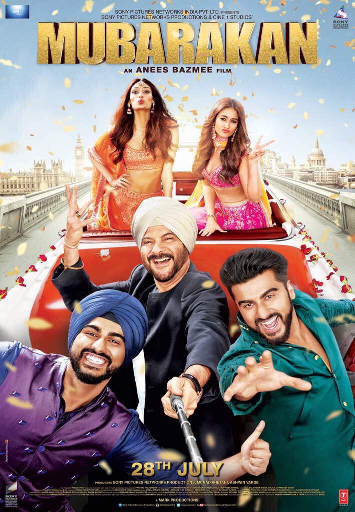 FarnazFever's tweet photo. First Look at the entire cast of #Mubarakan starring @AnilKapoor, @arjunk26, @theathiyashetty and @Ileana_Official. @sonypics_prodn https://t.co/QZe7BZBjoY