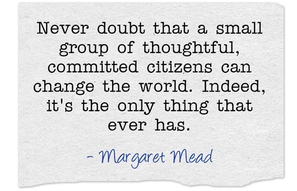 Discuss the Margaret Mead quote with your students.  What are their thoughts/comments/ideas? #ConfidenceToTakeAction #StudentVoice #Purpose