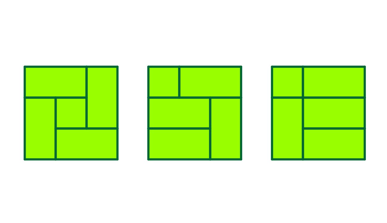 鯵坂もっちょ 半畳をただ一つだけ含む四畳半の畳の敷き方って回転 鏡映を同一視するとたったの３つ T Co 9mymf4hug5 Twitter