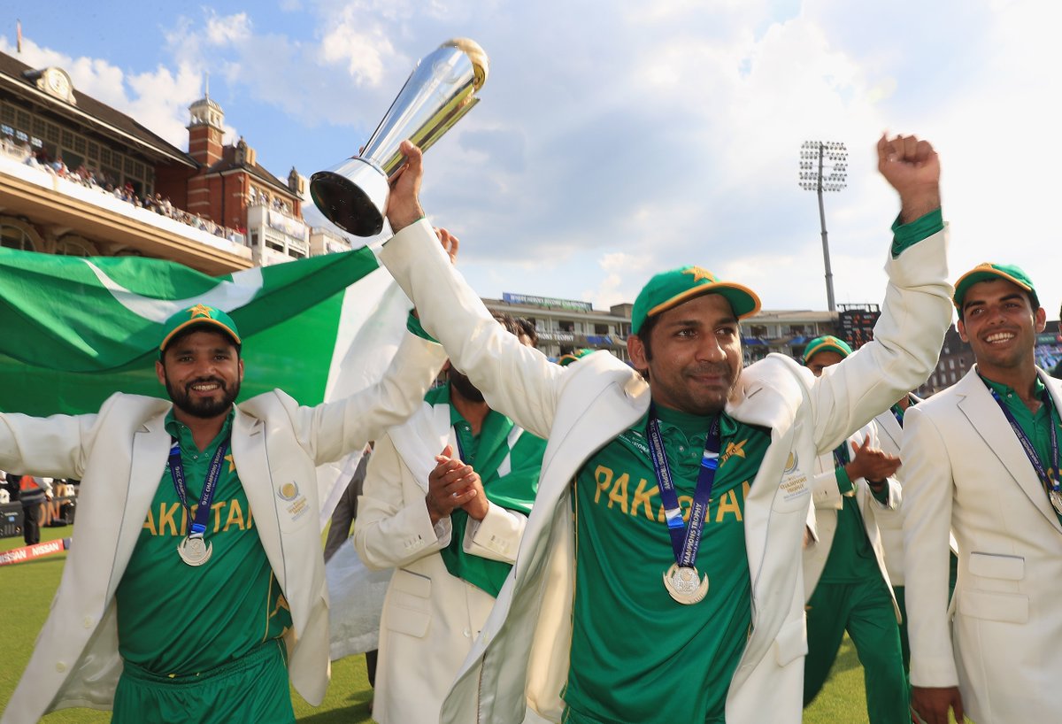 ICC's tweet photo. Pakistan legend @SAfridiOfficial says his country's #CT17 triumph should be cherished for years to come! 🇵🇰
 https://t.co/FfzyX5Jwys https://t.co/opzYl0AskV