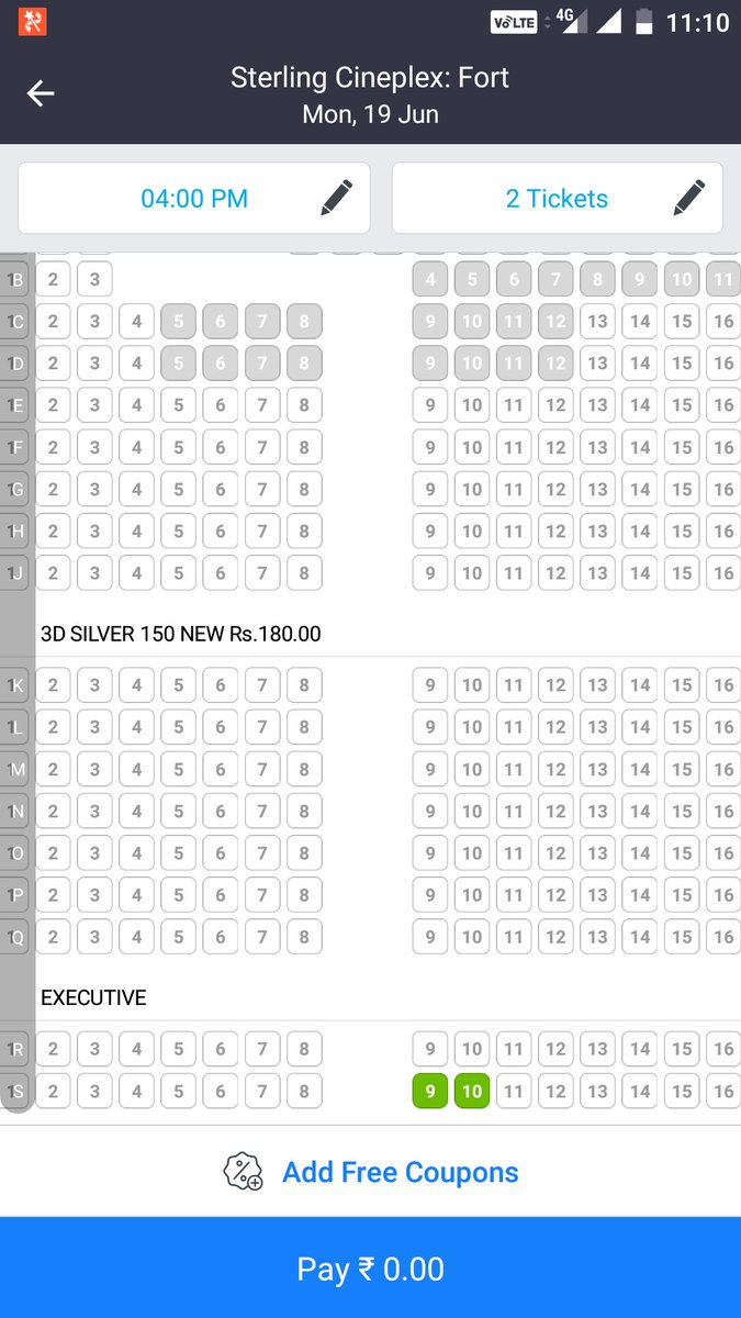 devalshah11's tweet photo. @bookmyshow I'm getting the MRP of tickets as ₹0 but not able to purchase https://t.co/sa19N4bPfq