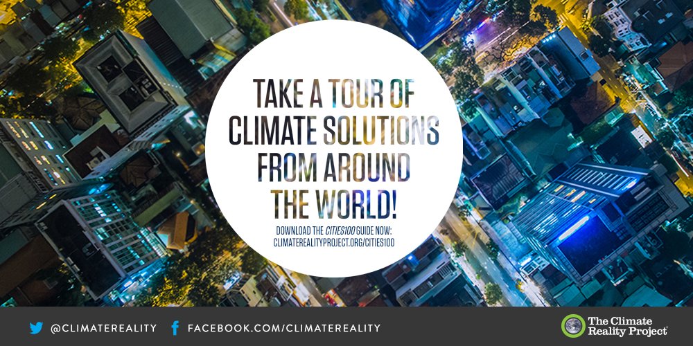 ClimateReality's tweet photo. Free download: 100 solutions for #ClimateAction in cities around the globe https://t.co/WEUVuqM8l7 https://t.co/WDFnb523Ty
