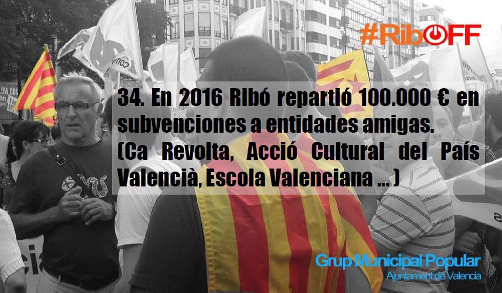 popularesVLC's tweet photo. Cuando Ribó hablaba de rescatar personas se refería a esto
100 motivos para desconectar a #RibOFF
#RecuperemValencia #SalvemValencia https://t.co/gPYSlrZL8L