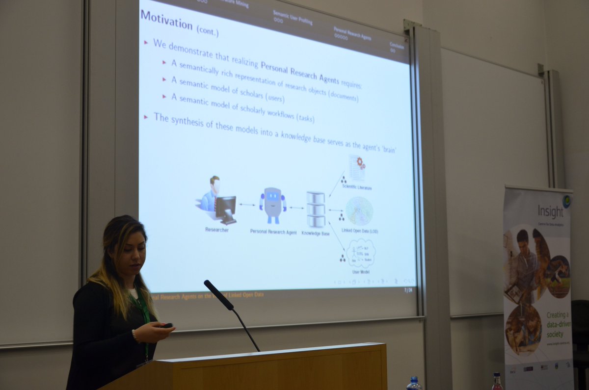 LDKconference's tweet photo. "Personal Research Agents on the Web of Linked Open Data" presented by Bahar Sateli, #ldk2017galway @BaharSateli #LOD https://t.co/e7llFVDE03