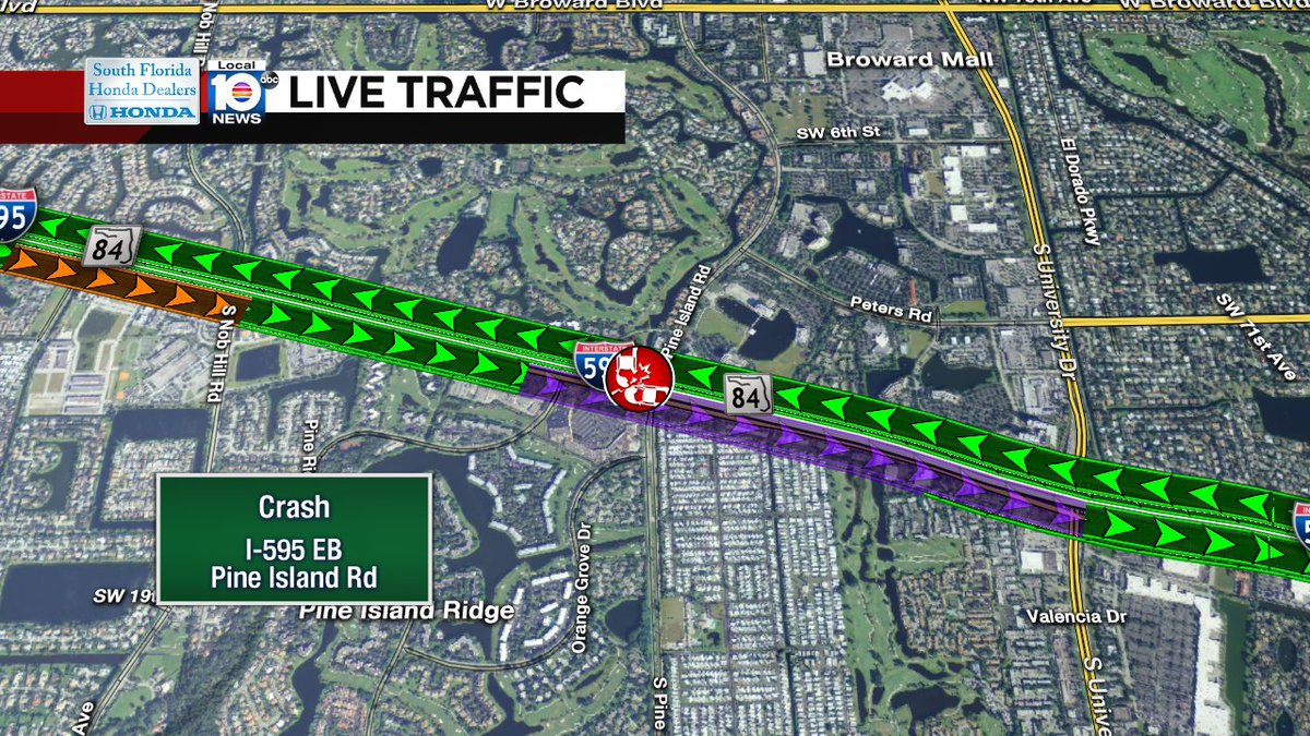 All Lanes Blocked on I-595 EB approaching Pine Island Rd #trafficalert https://t.co/DUN1GuoyL6