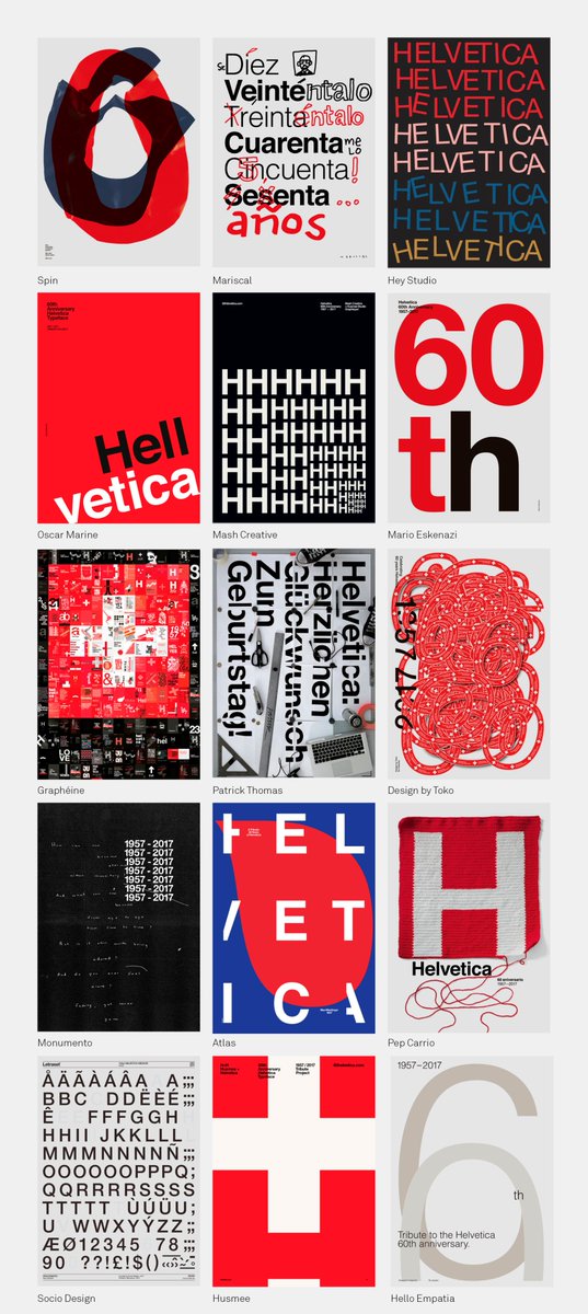 grapheine's tweet photo. Happy Helvetica to you !
Une série d'affiches d'anniversaire pour les 60 ans de l'Helvetica.
https://t.co/CHoi8F3fBn #poster #60helvetica https://t.co/GZHMMPFZEs