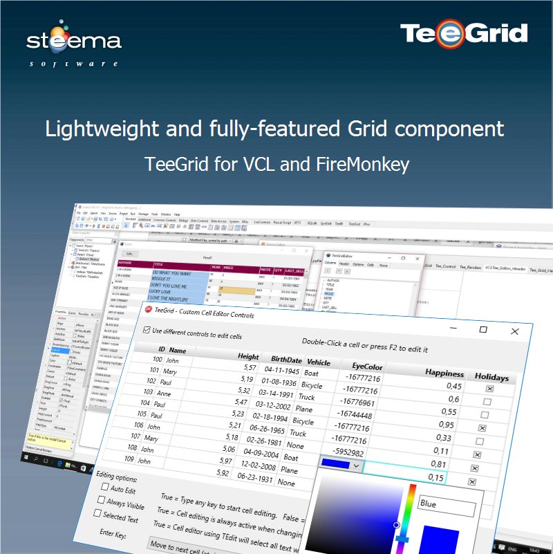 SteemaSoftware's tweet image. Learn how to customize each #grid column by specific control type: github.com/Steema/TeeGrid… #programming #teegrid