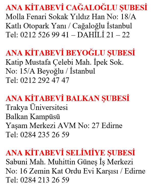 160. Kilometre kitaplarını İstanbul ve Edirne'de <a href="/anakitabevi/">Ana Kitabevi</a> mağazalarından da temin/sipariş edebilirsiniz.