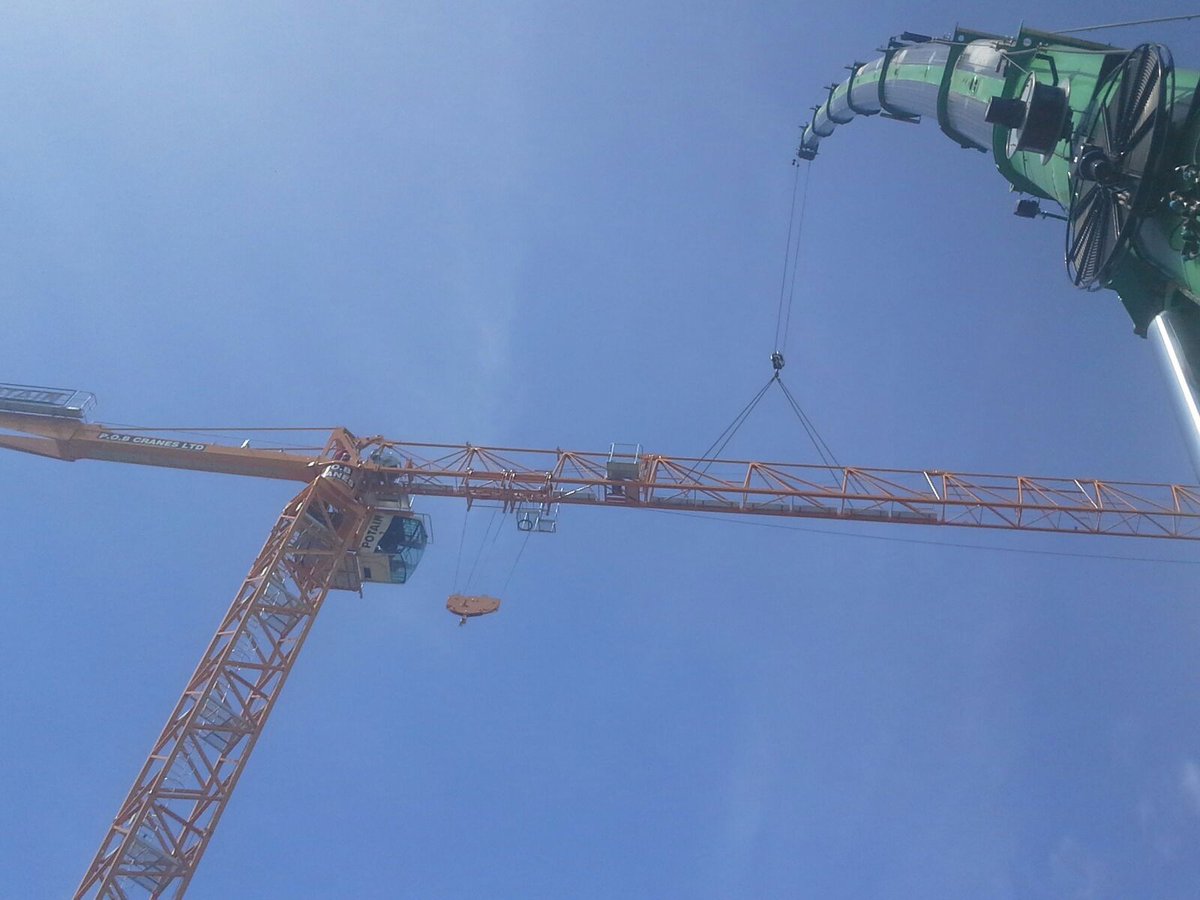 irlequip92's tweet image. Irlequip Ltd have supplied our first new Potain tower crane to the Irish market.
The Potain MDT219 J10 was erected with a Grove GMK 6300L