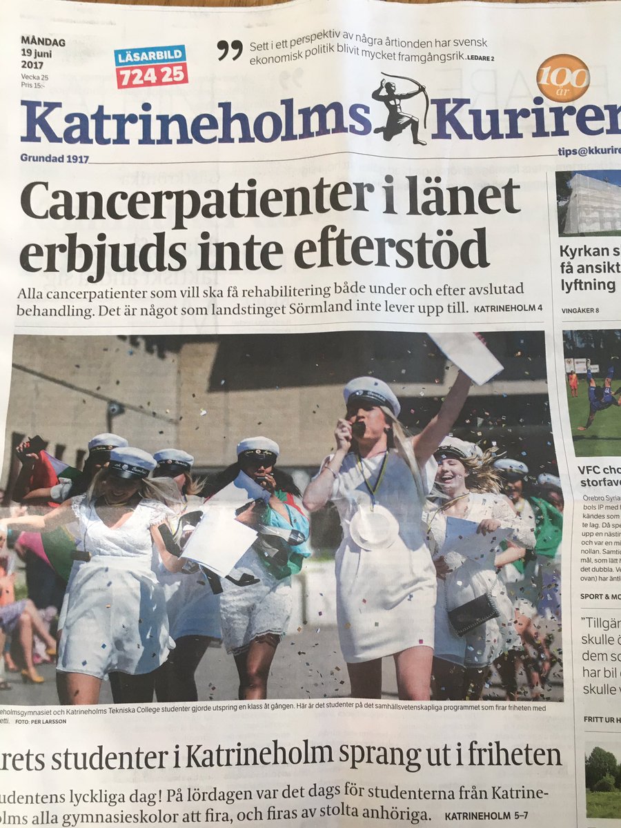 Tar man bara studenten en gång i livet är det klart man ska synas på förstasidan i kuriren 👍🏼