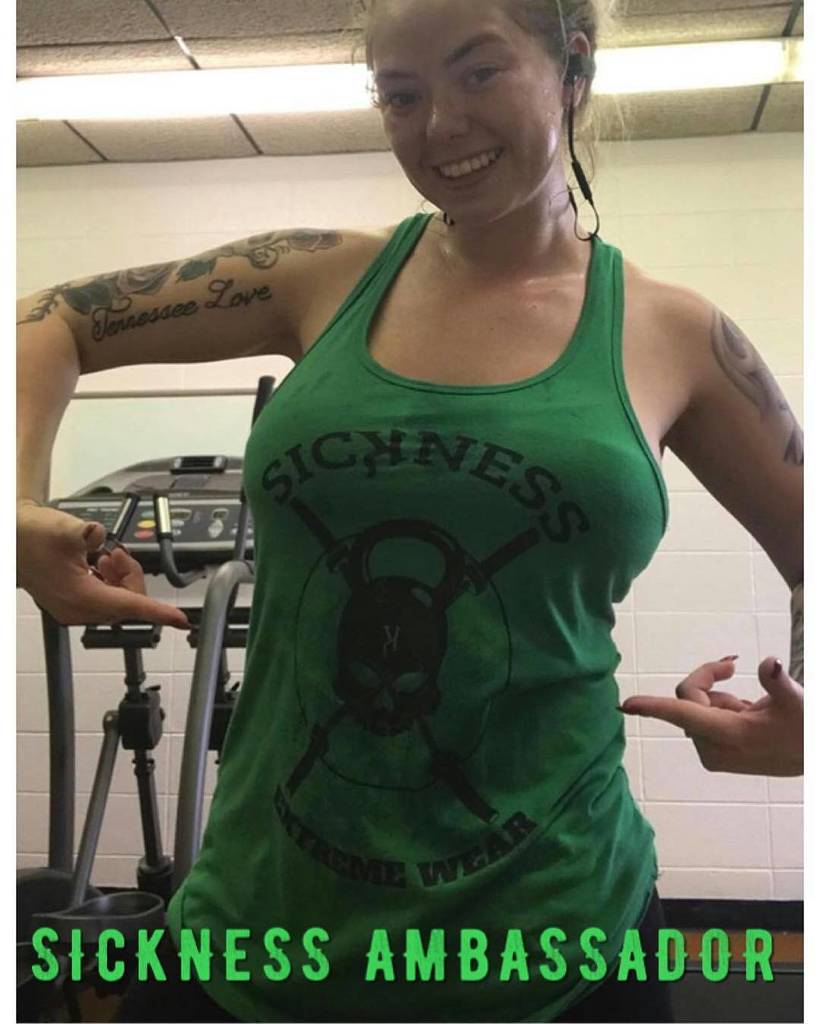 sweetandinked's tweet photo. @sicknessextreme -  @chantal_maryott sporting the @sicknessextreme Sick Kettlebell TankTop. Get your TankTop now o… https://t.co/Fnmg5tzRwL https://t.co/epkB0sVaFt