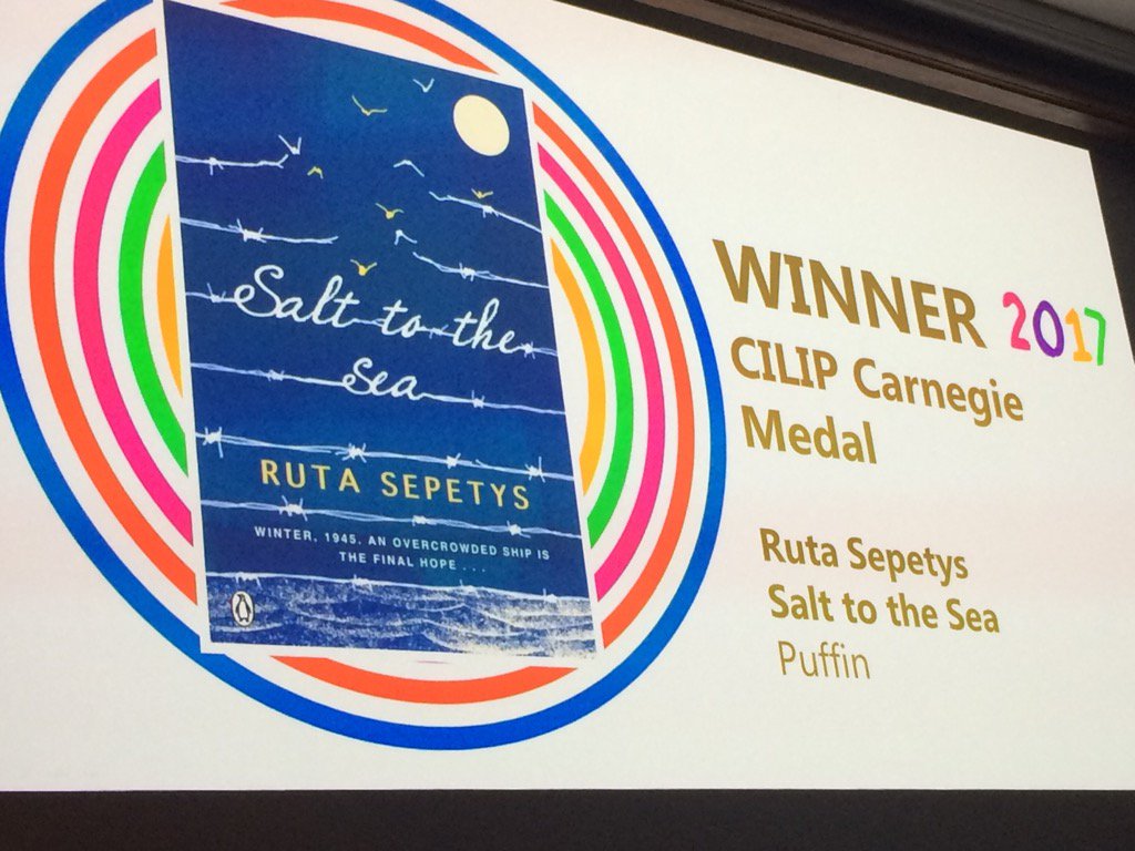 LTEMBASSYUK's tweet photo. Congratulations to American Lithuanian author @RutaSepetys on winning UK leading children's book award #ckg2017 https://t.co/UodMEmsH44