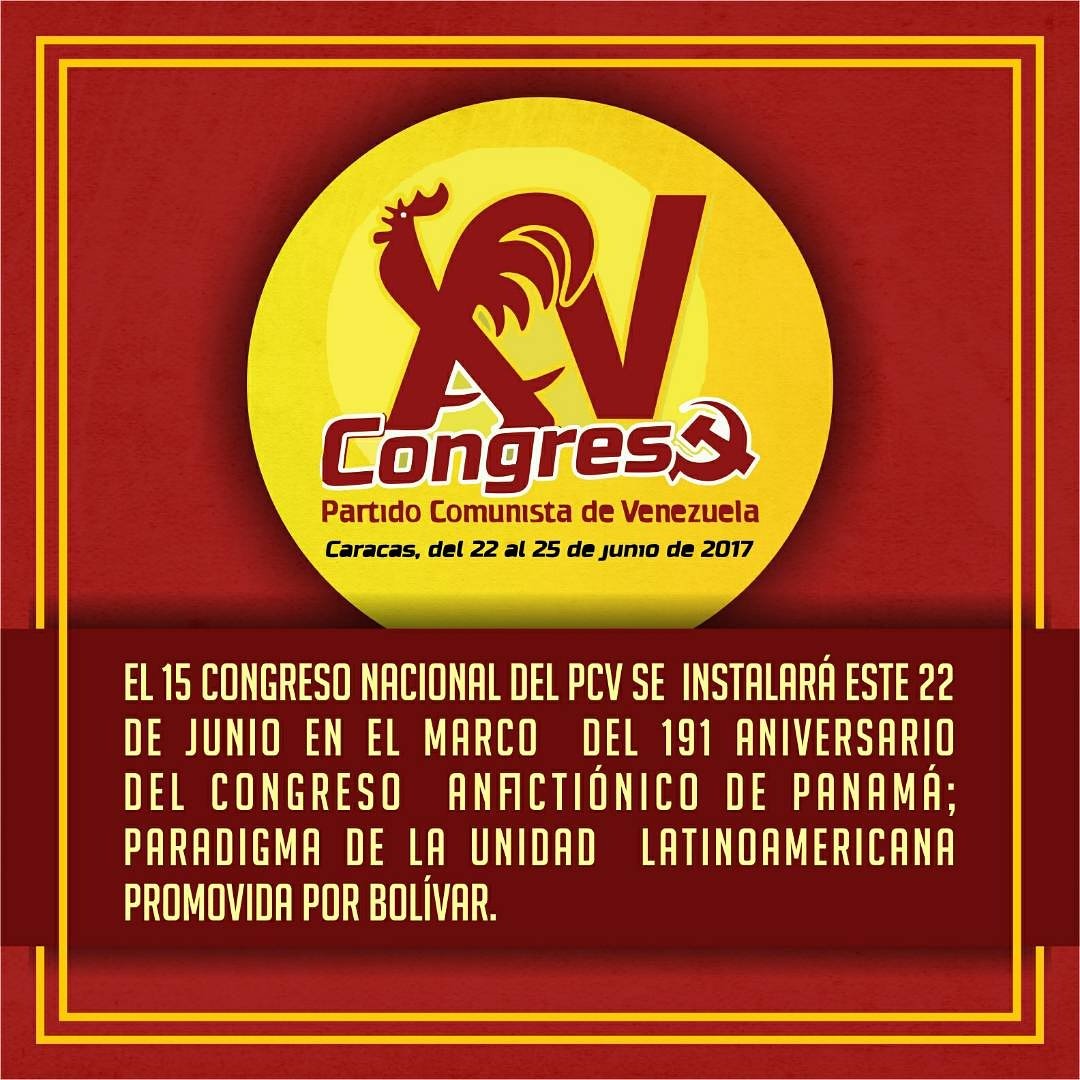 Jotaceve1947's tweet photo. #19Jun | El congreso Nacional del @PCV_Venezuela de instalará este 22 de Junio en el marco del Congreso Anfictiónico de Panamá. https://t.co/opIzUB5i9Z