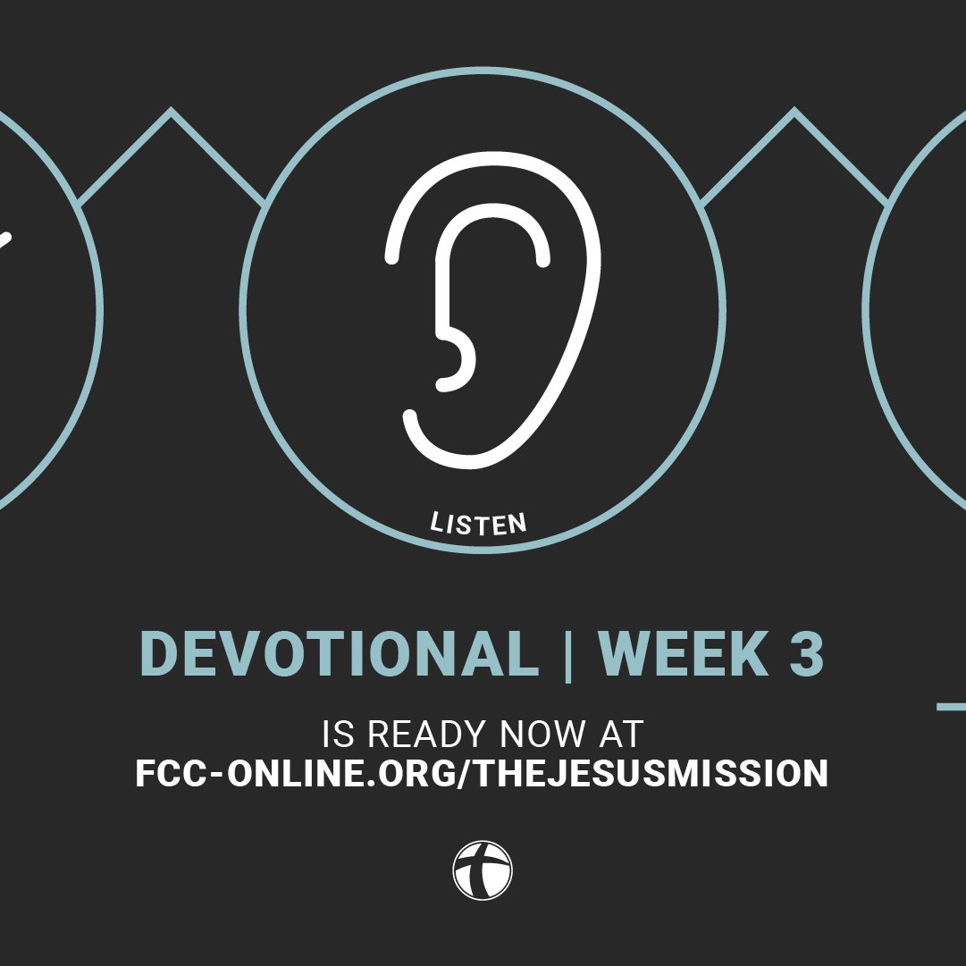 FIRSTchampaign's tweet photo. The Week 3 Jesus Mission - Listen devotionals are live now at https://t.co/vhZSrAvBWF #firstchampaign #thejesusmission #devotional https://t.co/skIGbq06IM