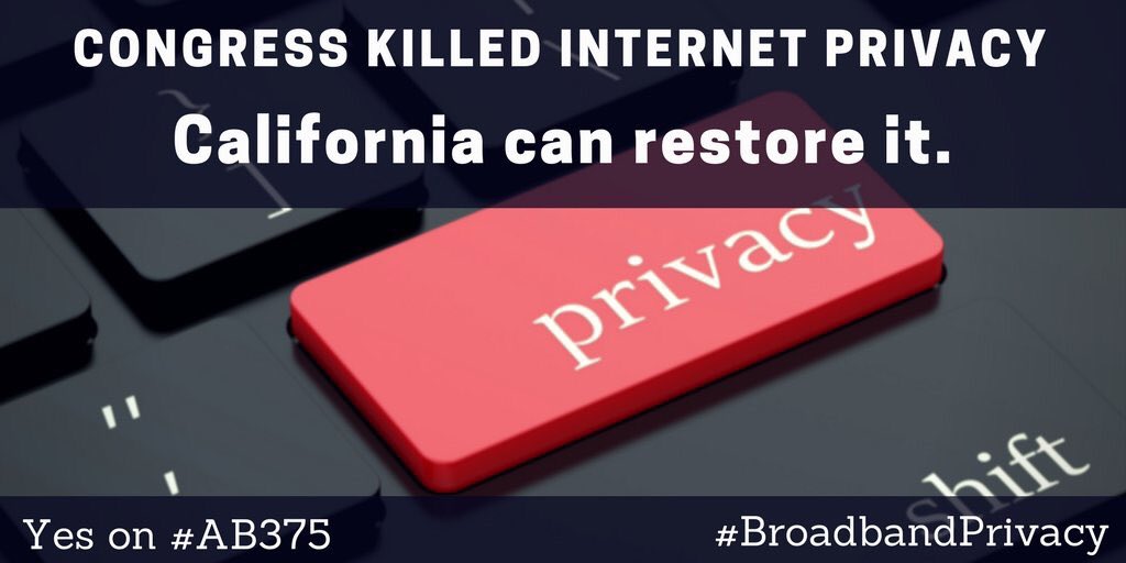 ACLU_CalAction's tweet image. The #ACLUCA is proud to support @AsmEdChau's #AB375. #CAleg #BroadbandPrivacy