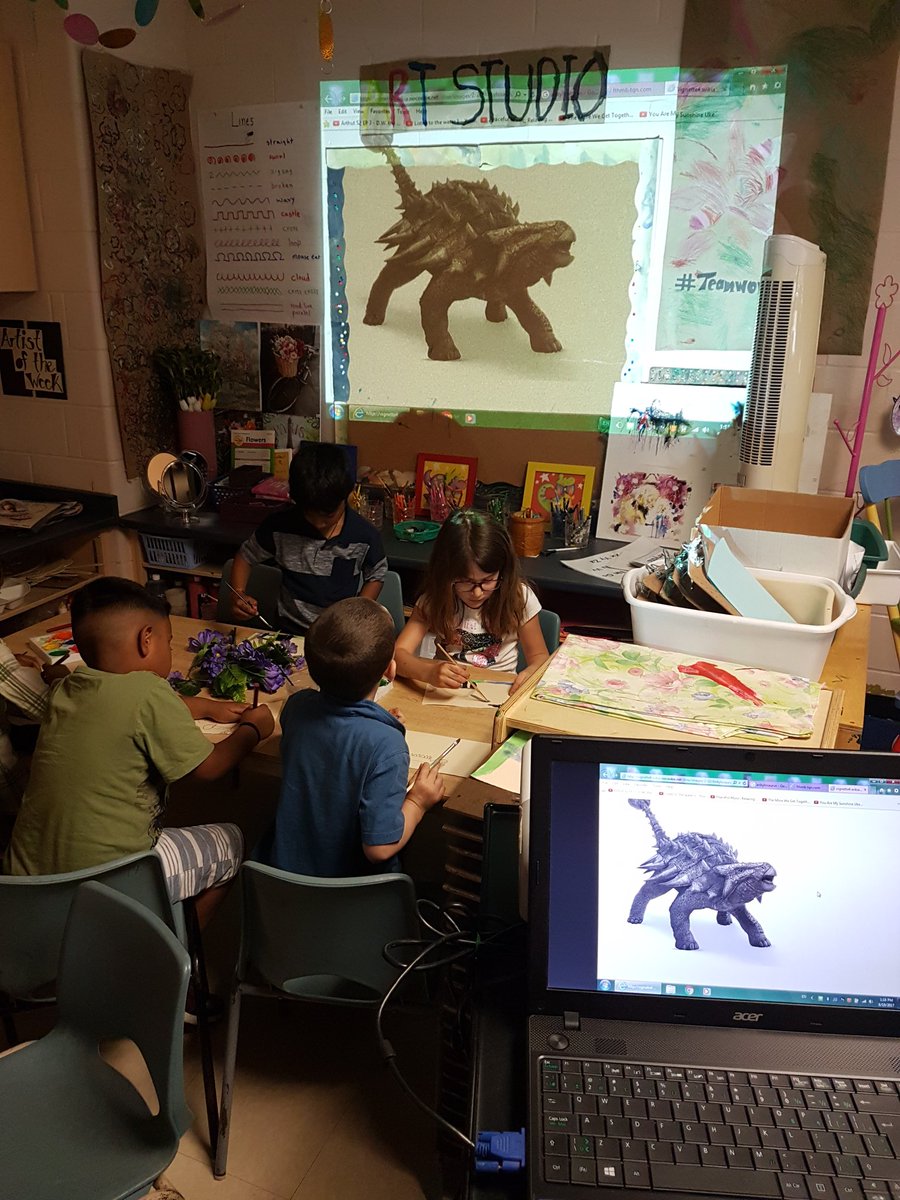 ganguly_earlyrs's tweet photo. After reading #Papasaurus #StephanLomp some students were inspired to draw #dinosaurs #meaningfullearning #ankylosaurus is the star π https://t.co/fZkqZL5Q5r