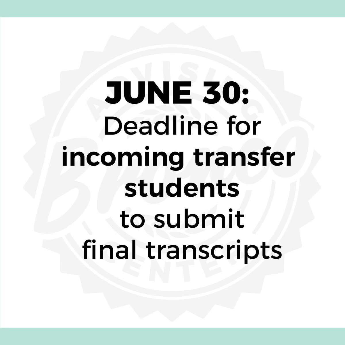 cppbac's tweet image. Incoming #calpolypomona transfer students: 6/30 is deadline to submit your final transcripts w/ spring grades. Message us if you have Qs!