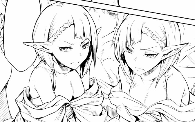 エルフちゃんなかなか可愛く描けたのではないか、ヤッター!! 