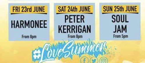The sunny weather may not last long, but the sun is always shining here at Tom Hall’s Tavern. Another 3 great acts for you this weekend ☀️☀️