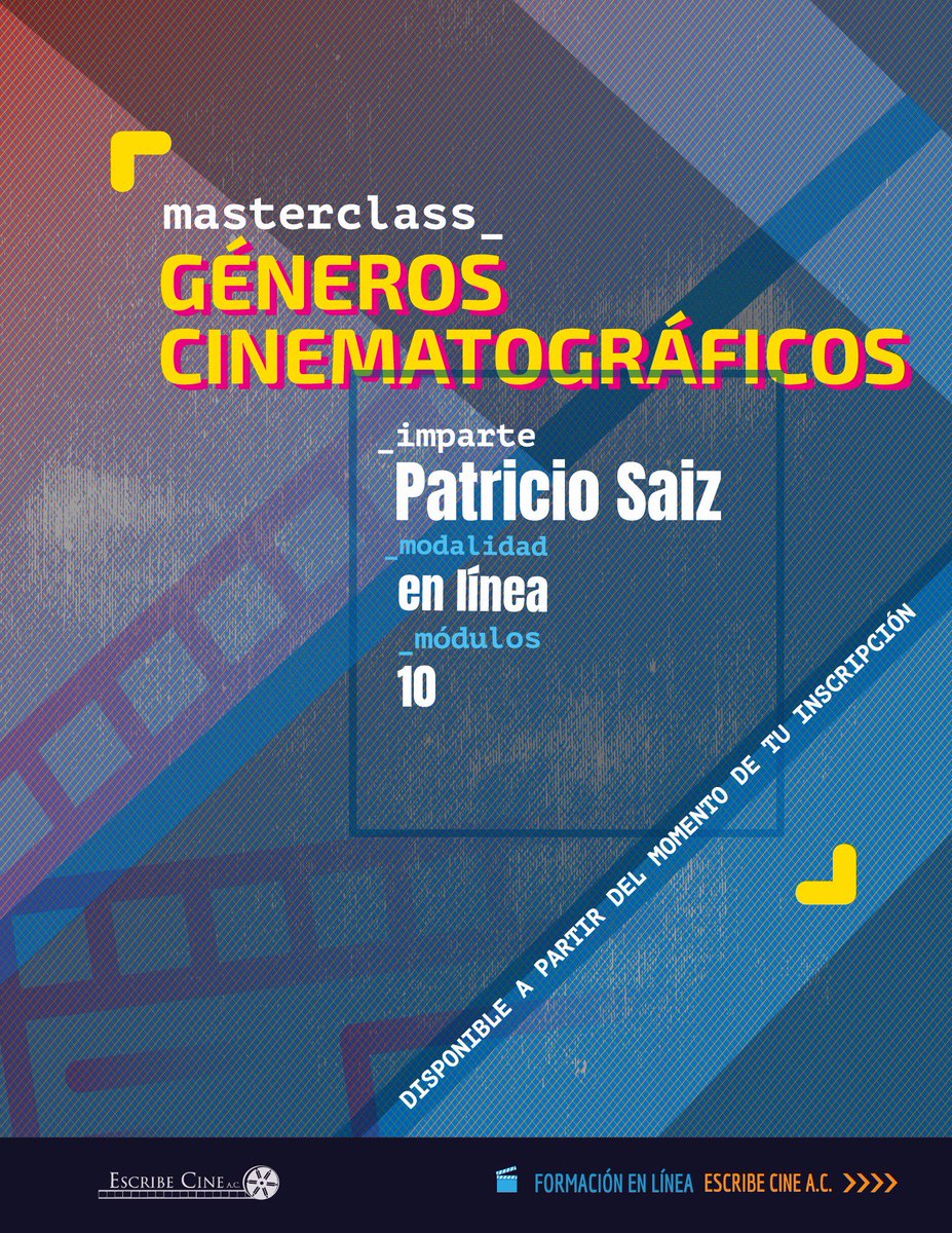 Filmadores's tweet photo. #Masterclass #Online
Géneros Cinematográficos 🎥💻🎓
Imparte: @patosaiz
Deja tu mail y recibe toda la información https://t.co/zTjWdscEVQ