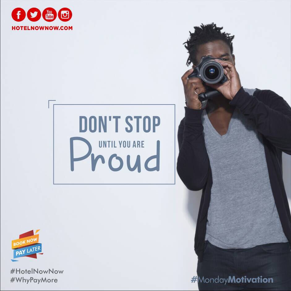 HotelNowNow's tweet photo. Even when you can look at all you have acheived and be proud of yourself, don't stop enjoying life. #MondayMotivaton https://t.co/51WES7daGg