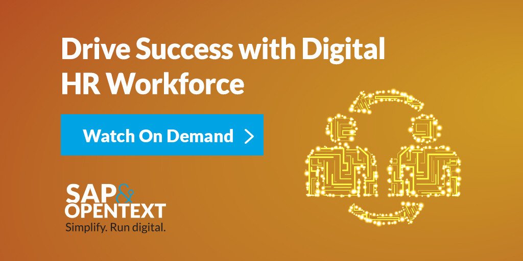 Learn how #HR automation improves employee engagement in our #ASUG365 webinar on demand. #Forrester #SAP share.opentext.com/Gg0m