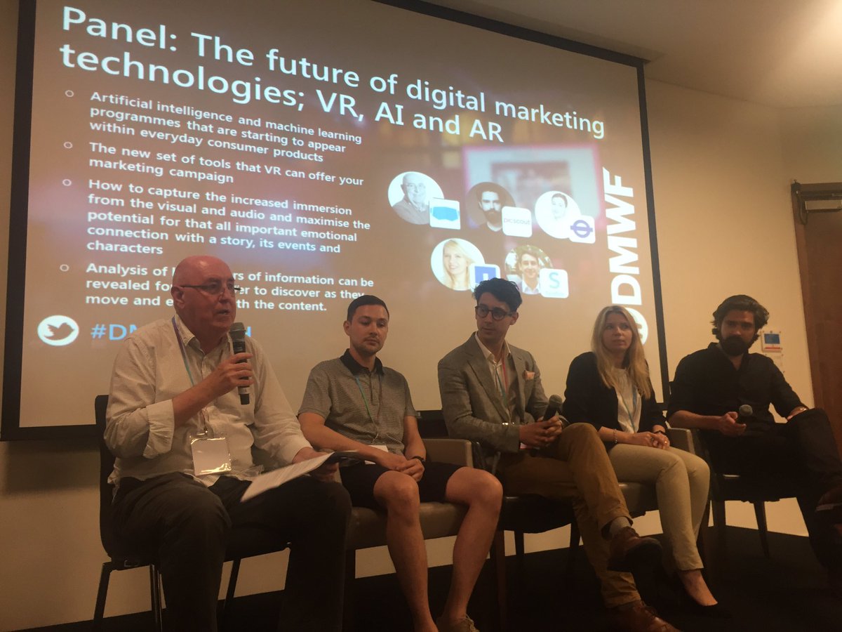 sandboxhq's tweet photo. Alex is live at #DMWFTECH discussing the future of marketing technologies #tech #vr #ar #ai https://t.co/efC7L9zGUj