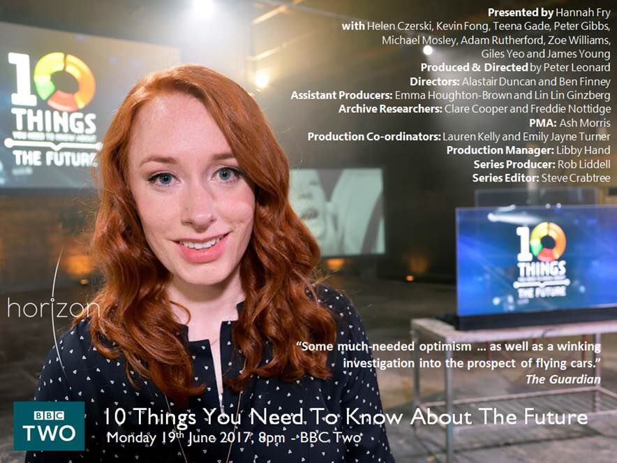 DrZoeWilliams's tweet image. '10 Things You Need To Know About The Future' please tune in 8pm tonight, BBC2 and pls retweet #future #artificialintelligence  #bbcscience