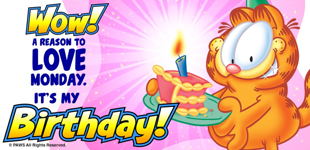GarfieldGoApp's tweet photo. #IHateMondays, but at least this one involves cake. #HappyBirthdayGarfield #cake #birthday #wherestheicecream #garfieldgo https://t.co/o4I8cDDobV