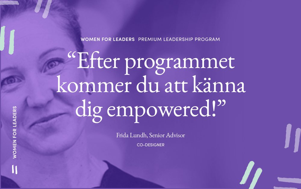 WomenforLeaders's tweet photo. Vill du bli empowered att leda företagen i framtiden? #ledarskap #ledarskapsprogram #leadership #leadthechange #changethelead https://t.co/2oXHc4DC36