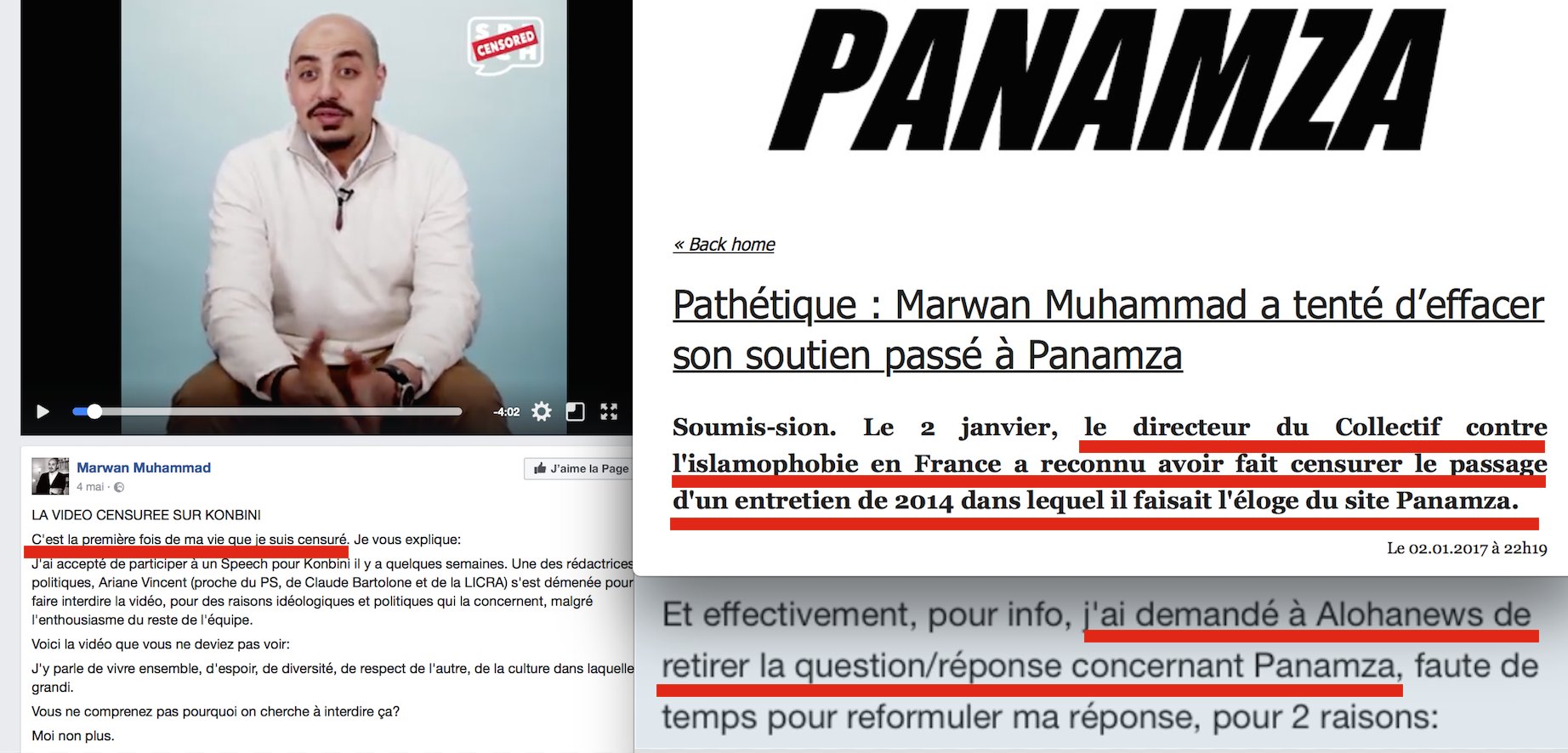 L'hypocrisie de Marwan Muhammad en une image