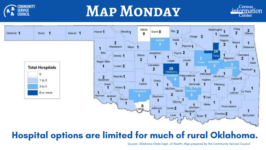 CSC_Tulsa's tweet photo. #CSCData #CSCMapMonday #Hospitals #Health https://t.co/NxcpO8yGsM