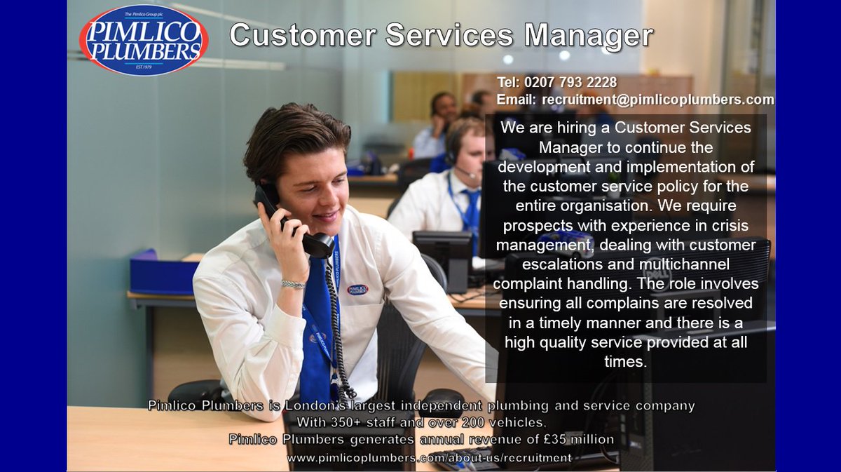 PP_Recruitment's tweet photo. We are #hiring an experienced Customer Services Manager! See the full job description and apply here https://t.co/CrSh1TK2qa https://t.co/FvX3PvUo1K