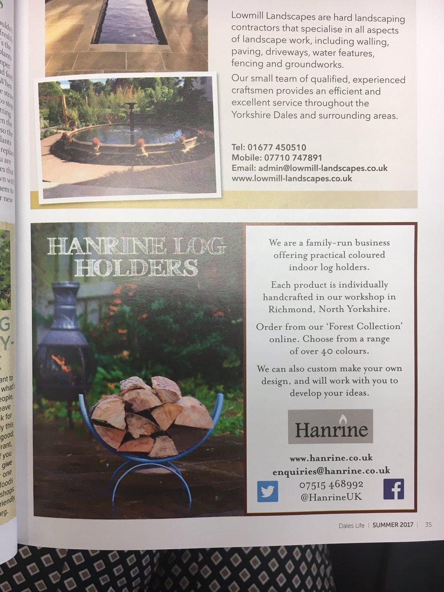 HanrineUK's tweet image. Great advert in the @Dales_Life summer time magazine 🌟#supportlocal #bespokelogholders #logstorage #SmallBusiness #interiordesignideas