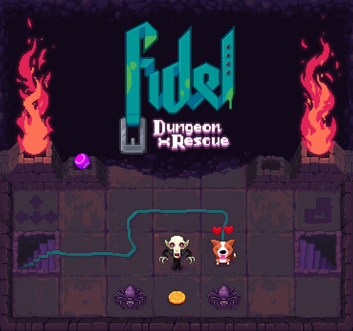 danielben's tweet photo. We are nearing the final version of #Fidel, a puzzle rogue-lite adventure where you are a dog! wishlist on steam: https://t.co/Y0LNTilynM https://t.co/7ix4EoncQ4