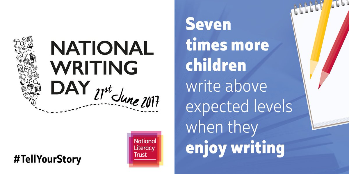 Literacy_Trust's tweet photo. Our new #NationalWritingDay research shows that children who enjoy writing do significantly better in the classroom: https://t.co/b5rIqSx16B https://t.co/h8mYJDI7xB
