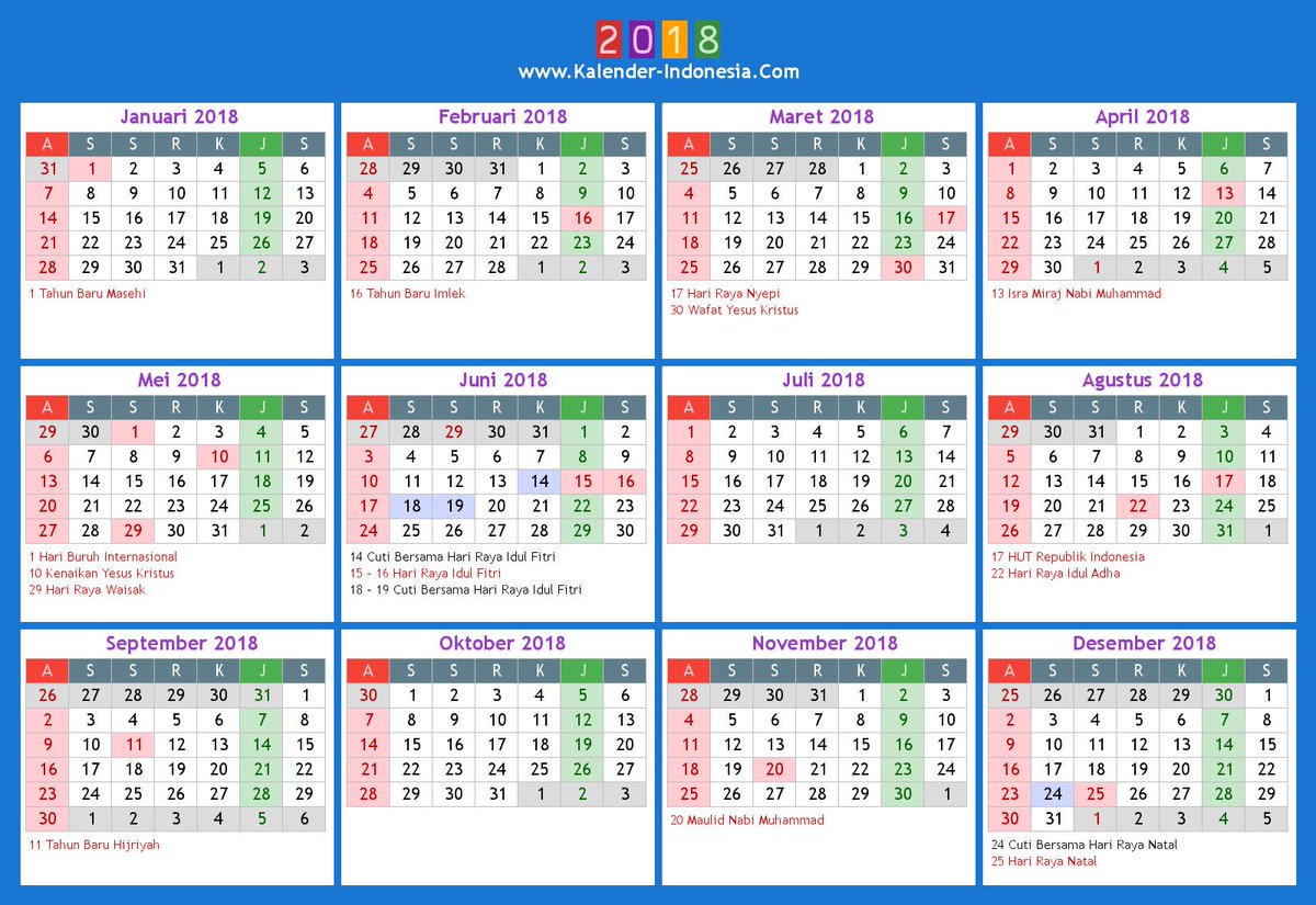KartuPos on Twitter: "Kalender Indonesia 2018 lengkap 