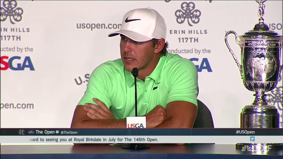 GolfChannel's tweet photo. 'That's probably the most emotion I've ever showed coming down the stretch.'

ICYMI: Koepka's #USOpen presser: https://t.co/A7jhcEezfH https://t.co/DMvAABkBOJ