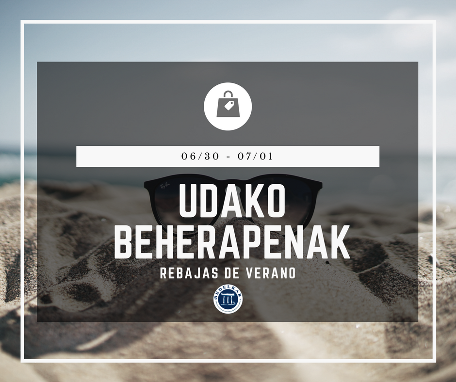 bedelkar's tweet photo. [eus] Hemen dira udako #beherapenak! 30/06-tik 07/01-era denda kanpoan topatuko dituzu udako eskaintza berezienak! #Bergara #Bedelkar https://t.co/FdPrPTeczd