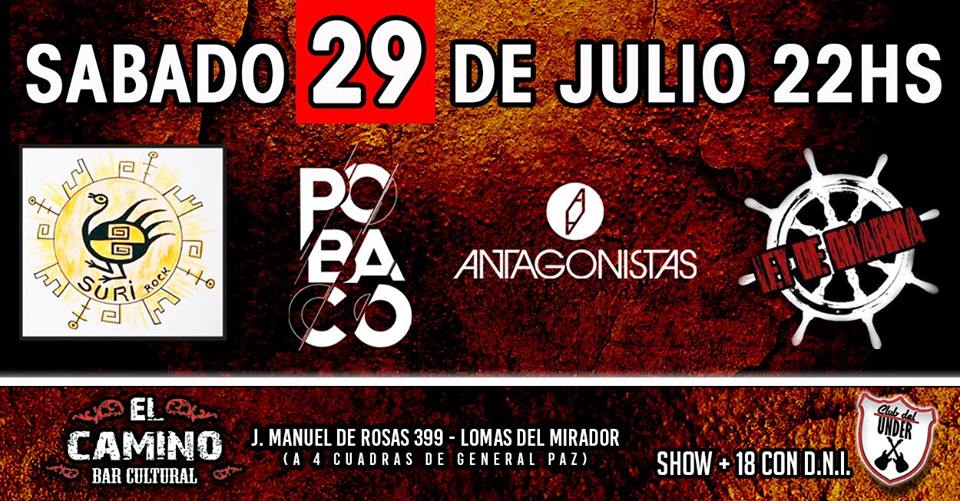 LO QUE VIENE
Volvemos a Zona Oeste a nuestro querido <a href="/elcaminobar/">El Camino bar</a> en Lomas del Mirador.
Esta vez junto a <a href="/Antagonistasok/">Antagonistas</a> así que sale bondi!