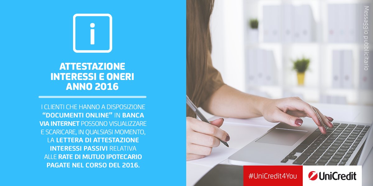 Unicredit italia в twitter: scarica la lettera di attestazione ... Attestazione interessi passivi mutuo