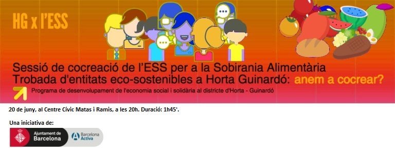 Demà 2a jornada de Cocreació de SOBIRANIA ALIMENTÀRIA a HG en @Matasiramis. Participa!!empresa.barcelonactiva.cat/empresa/cat/ed… amb <a href="/barcelonactiva/">Barcelona Activa</a> <a href="/impento/">impento</a>