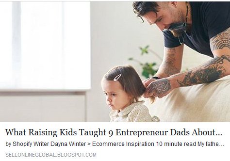 #kickassdads #fatherentrepreneurs #dads
What Raising Kids Taught 9 Entrepreneur Dads About Work-Life Balance- visit: sellonlineglobal.blogspot.ca/2017/06/what-r…